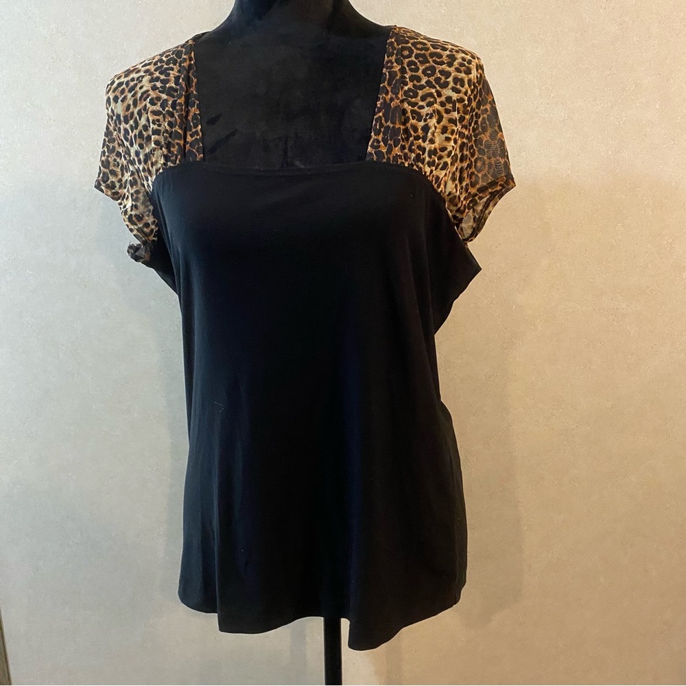 Vintage Suzie in the City Womens X Large Print Leopard Career Top XL
